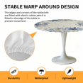 thumbnail image 2 of Elastic Fitted Round Tablecloth, Starfish Coastal Waterproof Stretch Table Cover for 55"-60" Tables, Blue Eucalyptus Leaf Ocean Conch Vintage Washable Outdoor Tablecloths for Patio, Picnic, Camping, 2 of 9