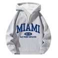 thumbnail image 3 of MHFRRA Sudadera con Capucha y Cremallera de Un Cuarto con Estampado de Letras, Suave, para Uso Diario, Cómoda, Ligera, Deportiva E Informal Gris claro, 3 of 3