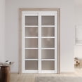 thumbnail image 2 of 48" x 80" White Primed 5-Lite Tempered Frosted Glass Sliding Door With Hardware Kit, 2 of 8