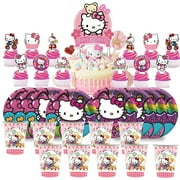 Hello Kitty Birthday Cups Party Supplies Plates Fans Decorations Cake Topper Decor