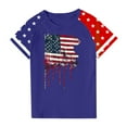 thumbnail image 4 of GERsome Kids Girls 4th of July Short Sleeve T-Shirts American Flag Patriotic Tops Boys Crewneck Graphic Tee, 7-8 Years, 4 of 4