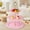 Pink, variant on Lace-Edged 3-Tier Serving Stand, 13.78" x 9.84" x 9.84" Dessert Display Tower, Gold Rod with Textured Style, Food-Safe Plastic Snack Rack, Ideal for Home Coffee Desk and Party