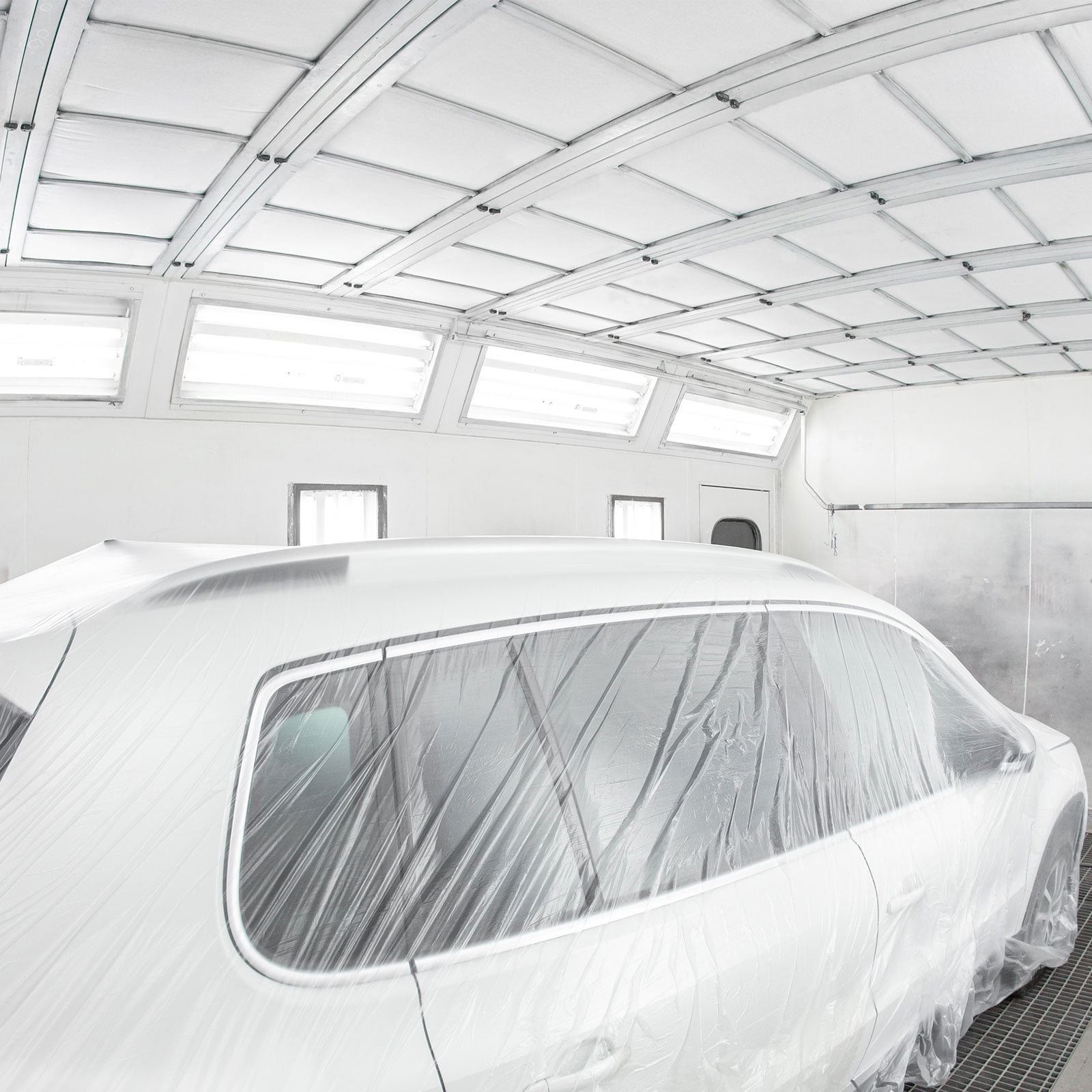 Uxcell Pre-Taped Masking Film 157.5"x65.6ft Double Adhesive Tape and Drape Painters Plastic Drop Cloth Film with Tape Plastic Sheeting for Automotive Painting Covering