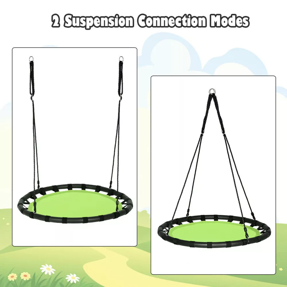 CIPACHO 40" Flying Saucer Round Kids Swing, Indoor Outdoor Play for Kids, Green