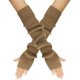 thumbnail image 1 of Nvzi Calentadores de brazos largos de punto, guantes sin dedos con orificio para el pulgar, mangas, calentadores de muñecas de invierno, mitones cálidos, color caqui, 1 of 5