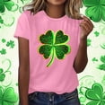 thumbnail image 2 of Womens St Patricks Day Tees Festival Printed Graphic Short Sleeve Crew Neck Casual Summer Tshirts Tops (L, Pink), 2 of 5