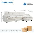 thumbnail image 2 of Capri 122" Oversized Sectional Couch, L Shaped Cloud Couch, Convertible Sofa Set for Living Room, Teddy Fleece, White, 2 of 9