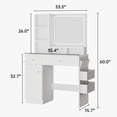 thumbnail image 2 of Oneinmil White Vanity Desk with Mirror and Lights, 3 Lighting Modes,Makeup Vanity Table Set with Charging Station and Storage, No Chair, 2 of 6
