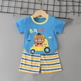 thumbnail image 2 of Ensembles d'Été pour Enfants, Ensembles pour Garçons, Ensemble Décontracté pour la Maison avec Haut à Col Rond à Manches Courtes et Shorts à Taille Élastique, 2 of 3