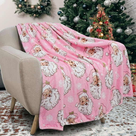 Santa Claus Christmas Throw Blanket 50x60 Inches - Soft, Lightweight, and Cozy Plush Blanket for Festive Holiday Decor, Perfect Xmas Gift