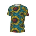 thumbnail image 6 of Wukai Sunflowers Print Men's Short-Sleeved Mesh T-Shirt,Quick-Dry Short Sleeve Workout T-Shirt-Medium, 6 of 8