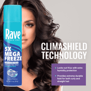 Rave 5X Mega Freeze Hair Spray, All-Weather Protection with Vitamin-Enhanced Formula, 11 oz (Unisex)
