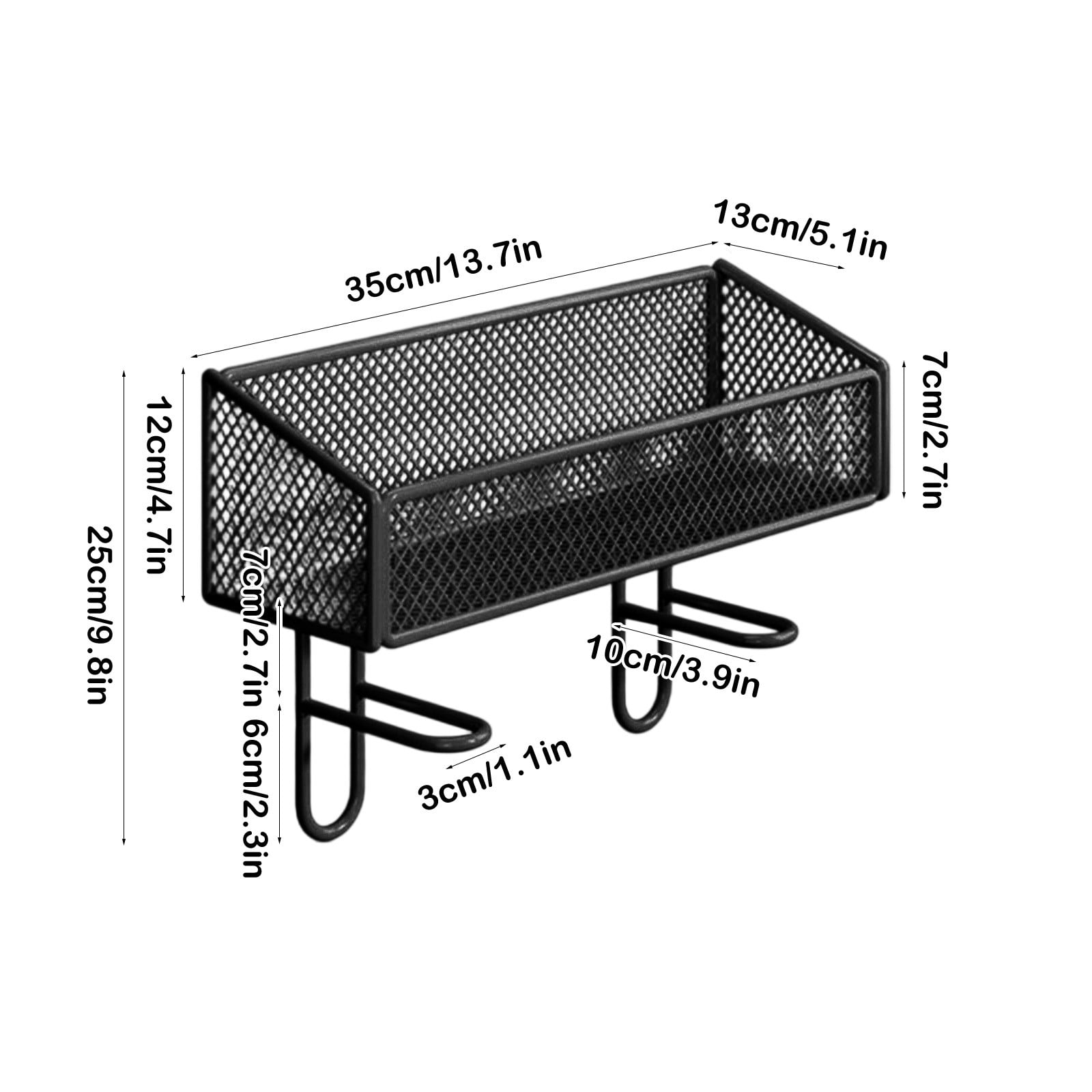 Litrail No-Drill Over Toilet Storage Rack, Sturdy Iron Toilet Tank Organizer with Open Mesh, Black/White Optional for Bathroom Space-Saving