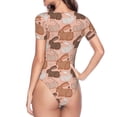 thumbnail image 4 of The Xecao Cartoon Rabbit Women's Crew Neck Body Suit, a short-sleeved bodysuit and basic swimsuit, both comfort and style for dating and daily life, 4 of 9