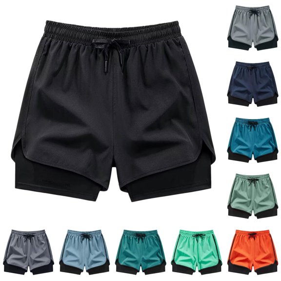 Gunia Plus Size Womens Shorts Two Layer Athletic Shorts Flowy Fit Lightweight Running Workout Shorts With Pockets And Drawstring Gym Shorts Women Black M