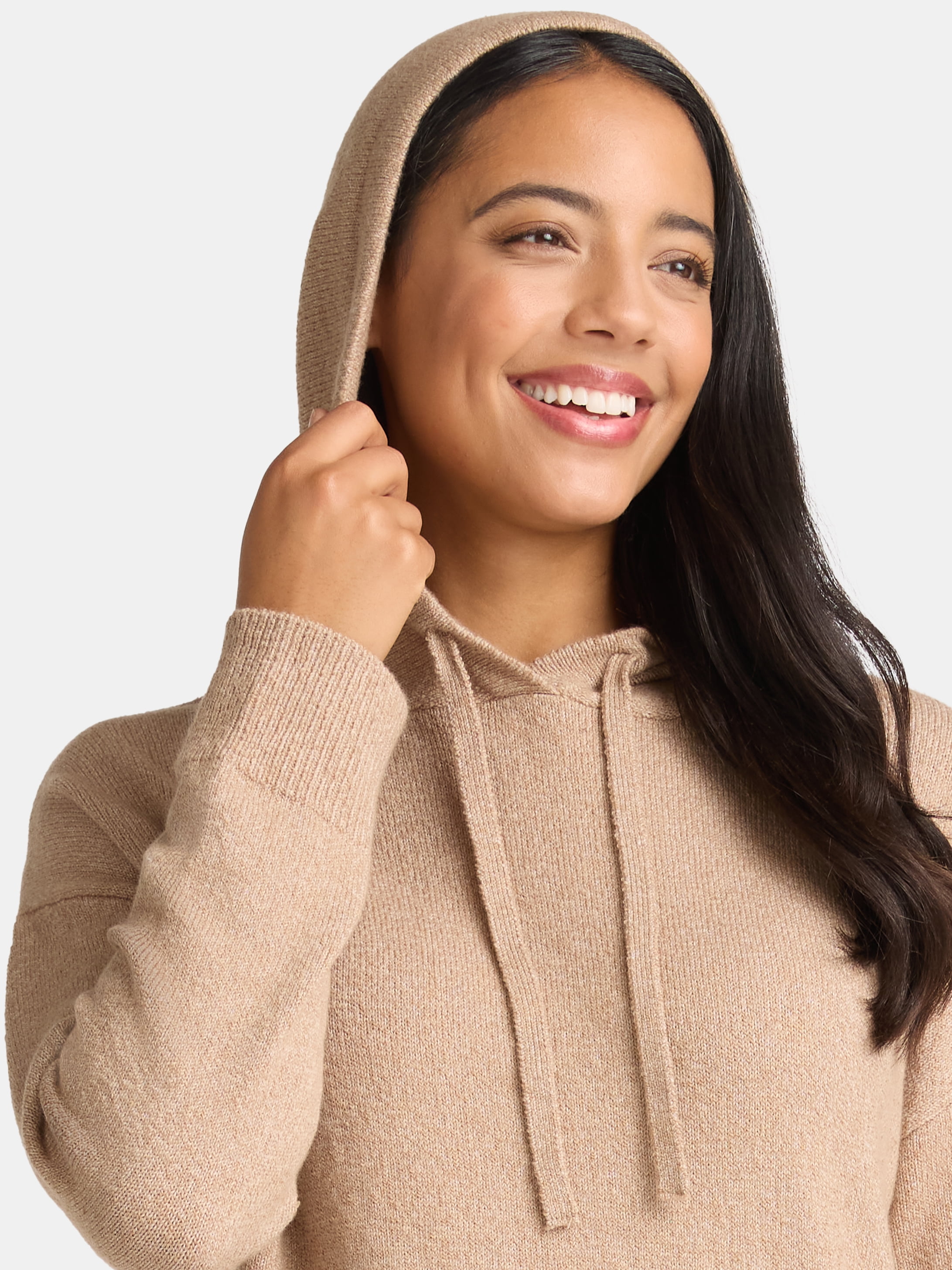 Time and Tru Women's and Women’s Plus Sweater Hoodie and Pants Set, Sizes XS-4X