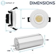 thumbnail image 5 of LUXRITE 3" Gimbal LED Recessed Light, 5CCT, 9W, 750LM, Dimmable, CRI90, ETL 6PK, 5 of 7