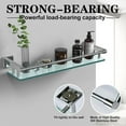 thumbnail image 4 of 20IN Bathroom Shelves/Shelf Glass Wall Mount Floating Shelves for Bathroom Tempered Glass Rectangular 1 Tier Organizer Wall Shelf (Chrome Polished, 20''), 4 of 7