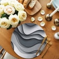 thumbnail image 2 of Black Gray Ombre Round 13 Inch Placemats Set of 2, Modern Abstract Moire Art Geometric HeatResistant Non Slip Place Mats for Dining Table, Wipeable Braided Kitchen Table Mats for Housewarming, 2 of 9