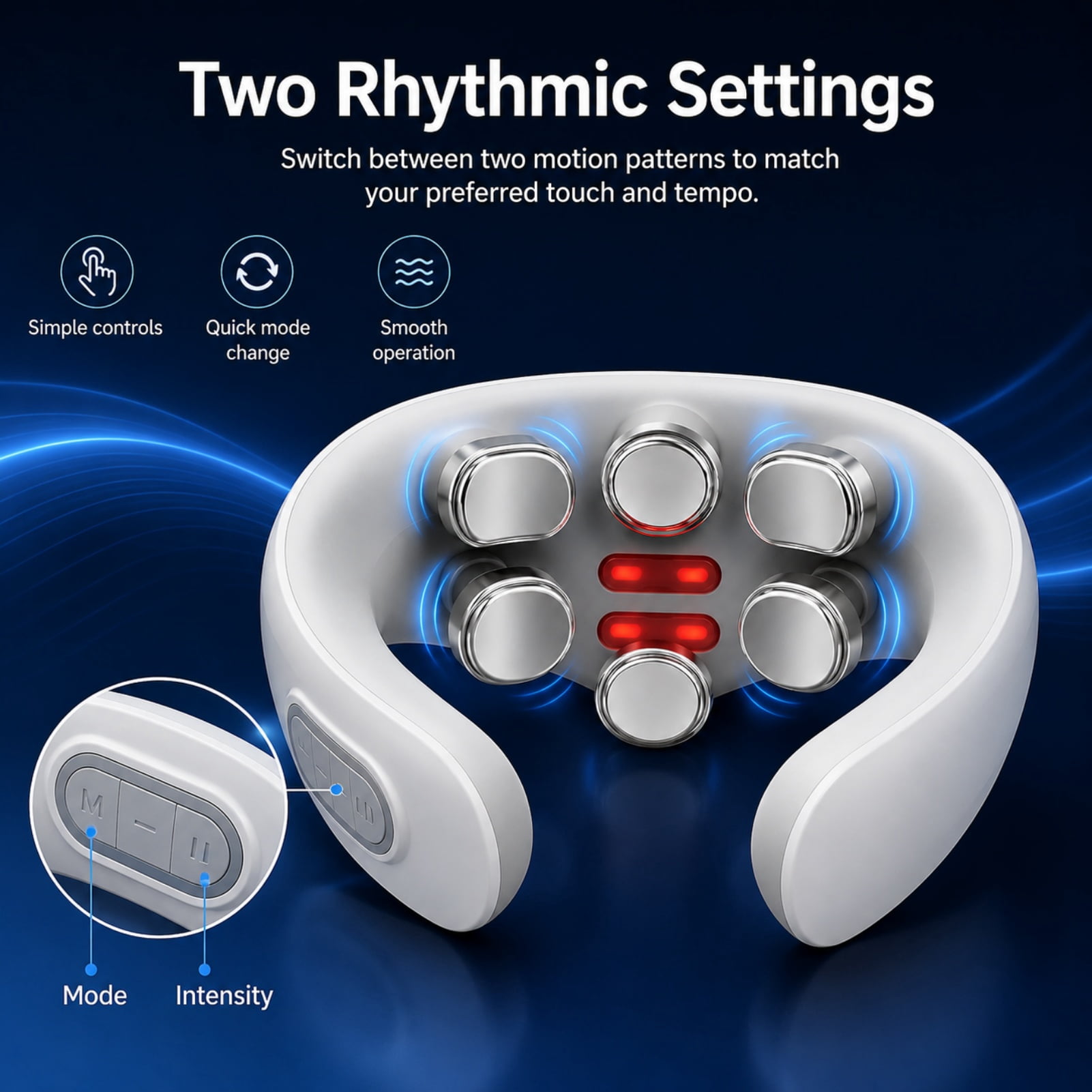 Magic Pro 3.0 Neck Massager, Magic Pro 3.0 Neck Massager 2026, Contoured Support Design with Dual-Level Mechanical Rhythmic Modes, Integrated Heat Therapy and Vibration, Ideal for Office Use
