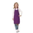 thumbnail image 1 of TOPTIE Kids Aprons with Pocket & Adjustable Strap, Child Chef Bib Apron for Kitchen Cooking Baking Painting-Purple-S, 1 of 8