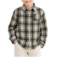 thumbnail image 3 of Jacket Kids Dqueduo Boys And Girls Plaid Button Down Long Sleeve Casual Shirt Jacket For Kids Black 10-11 Years, 3 of 9