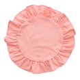 thumbnail image 2 of 15 Inch Boho Fabric Placemat, Rustic Farmhouse Round Ruffle Place Mat, Washable Scalloped Edge Table Mats for Kitchen Dining Party Table Decor, 2 of 7