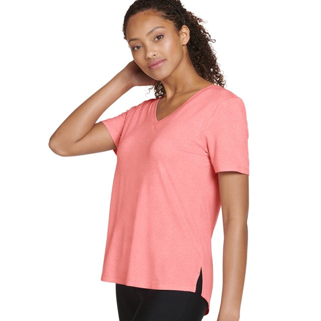 Jockey Stretch Knit V-Neck Tee with Side Slits