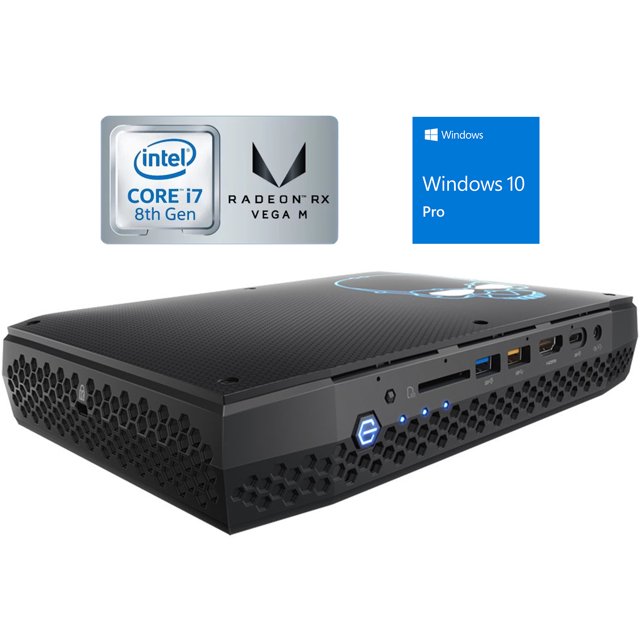 Intel NUC8i7HNK Mini Desktop, Intel Quad-Core i7-8705G Upto 4.1GHz, 32GB RAM, 256GB NVMe SSD, Radeon RX Vega M GL, Mini DisplayPort, HDMI, Thunderbolt 3, Card Reader, Wi-Fi, Bluetooth, Windows 10 Pro