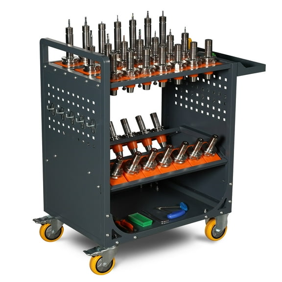 CNC Tool Cabinet CAT40 – High-Capacity CNC Tool Holder Rack & Rolling Tool Cart for Workshop(CAT40-35PCS)