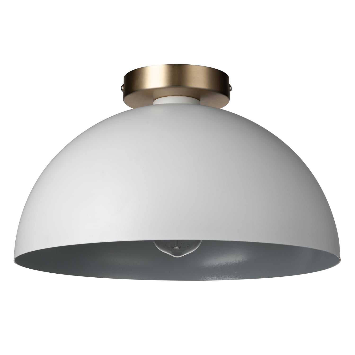 Globe Electric Monica 1-Light Matte White Gold Indoor Semi-Flush Mount, Bulb Included