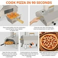thumbnail image 4 of Enyopro 12" Portable Stainless Steel Pizza Oven, Wood Fired Pizza Maker with 360° Rotating Stone, Ash Tray, Thermometer and Foldable Legs, Pizza Cutter for Home, Patio and Camping, 4 of 7