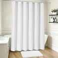 thumbnail image 3 of FRAMICS Waffle Shower Curtain Sets with Non-Slip Rug & 12 Hooks, Luxury Heavy Duty Waterproof Fabric Bathroom Sets, 72" x 72", White, 3 of 13