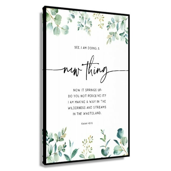 Isaiah 43 19 Bible Verse Wall Art Scripture Print Botanical Christian Home Decor Baptism Gift, I Am Doing A New Thing, I Am Making A Way