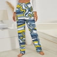 thumbnail image 3 of Abstract Swirls Wavy Stripes Pattern Winter Female Pants Flannel High Waist Women Pants Lady Warm Straight Leg Plush Trousers, 3 of 7
