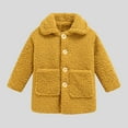 thumbnail image 2 of JSGEK Baby Girl Fleece Coat Winter Warm Jacket Button Up Plush Outerwear Toddler Girls Boys Thick Coat Yellow 5-6Years, 2 of 9