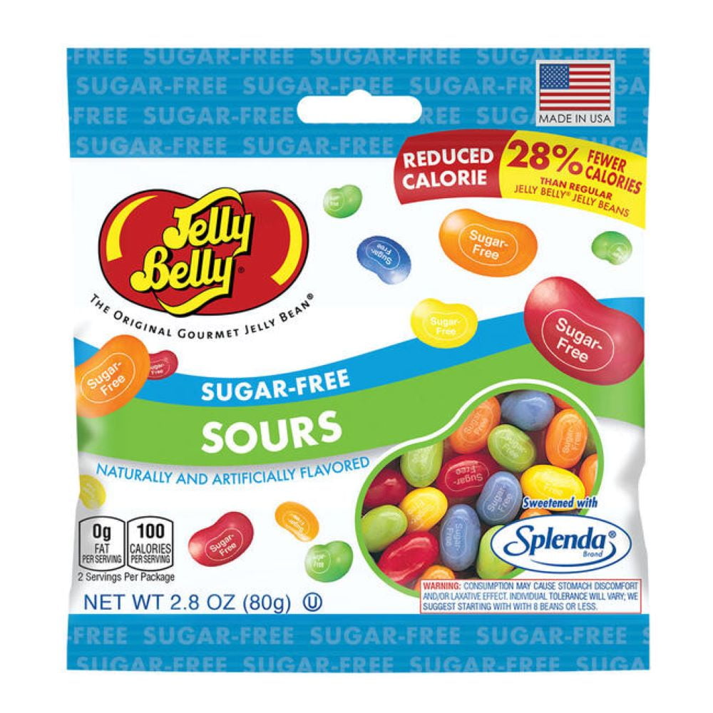 JELLY BELLY Sugar-Free Sour Flavors Jelly Beans, 2.8 oz, 6 Pack