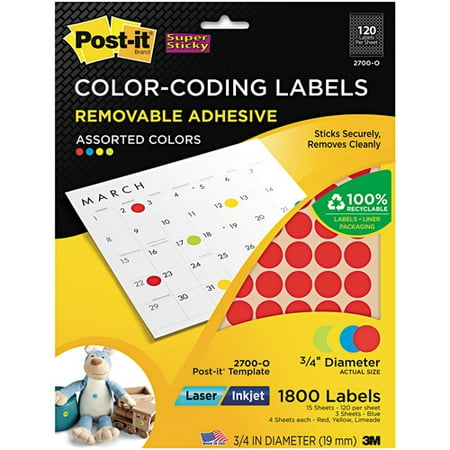 Super Sticky Color Coding Label