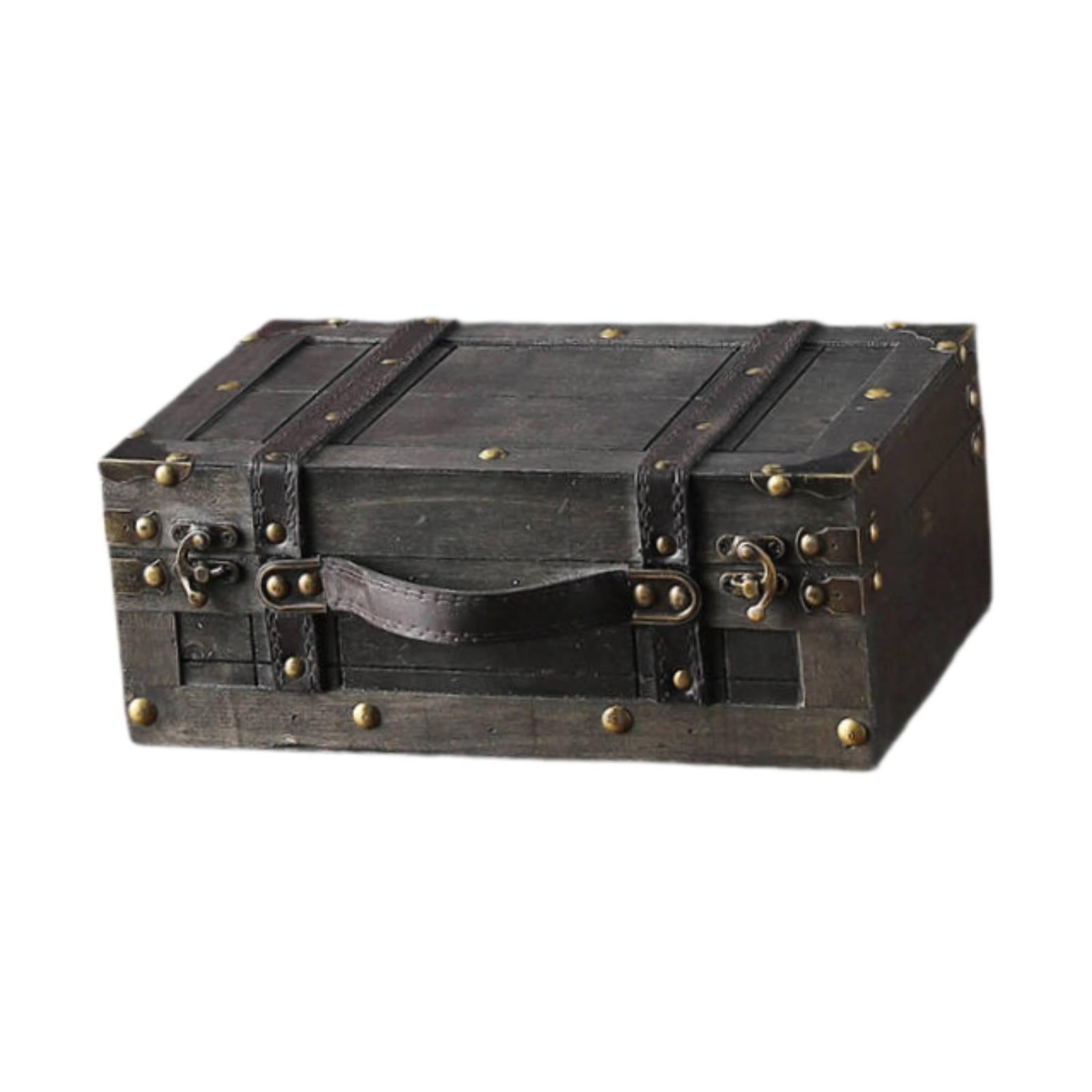 Vintage Suitcase Decorative Box Jewelry Storage Wood Material for Home Decor Travel Wedding Events Use