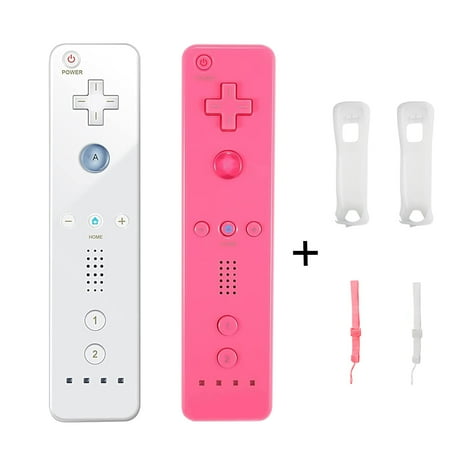 2 Packs Wii Games Controller, Remote Controller for Nintendo Wii/Wii U with Motion Plus, Wii/WIi U Sport Console for Nintendo with Silicone Case & Wrist Strap