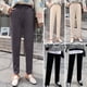 thumbnail image 3 of Moda mujer Pantalones de color sólido Fleece Cálido Cintura alta Bolsillo con cordón Pantalones Hare Abanopi Beige/XX-grande, 3 of 7