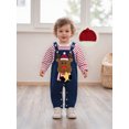 thumbnail image 5 of Spewahor Infant Baby Boys Girls Christmas Clothes Set 0 3 6 9 12 18 Months Stripe Print Long Sleeve Romper Gingerbread Man Embroidery Overall Pants and Hat 3Pcs Outfit, 5 of 9