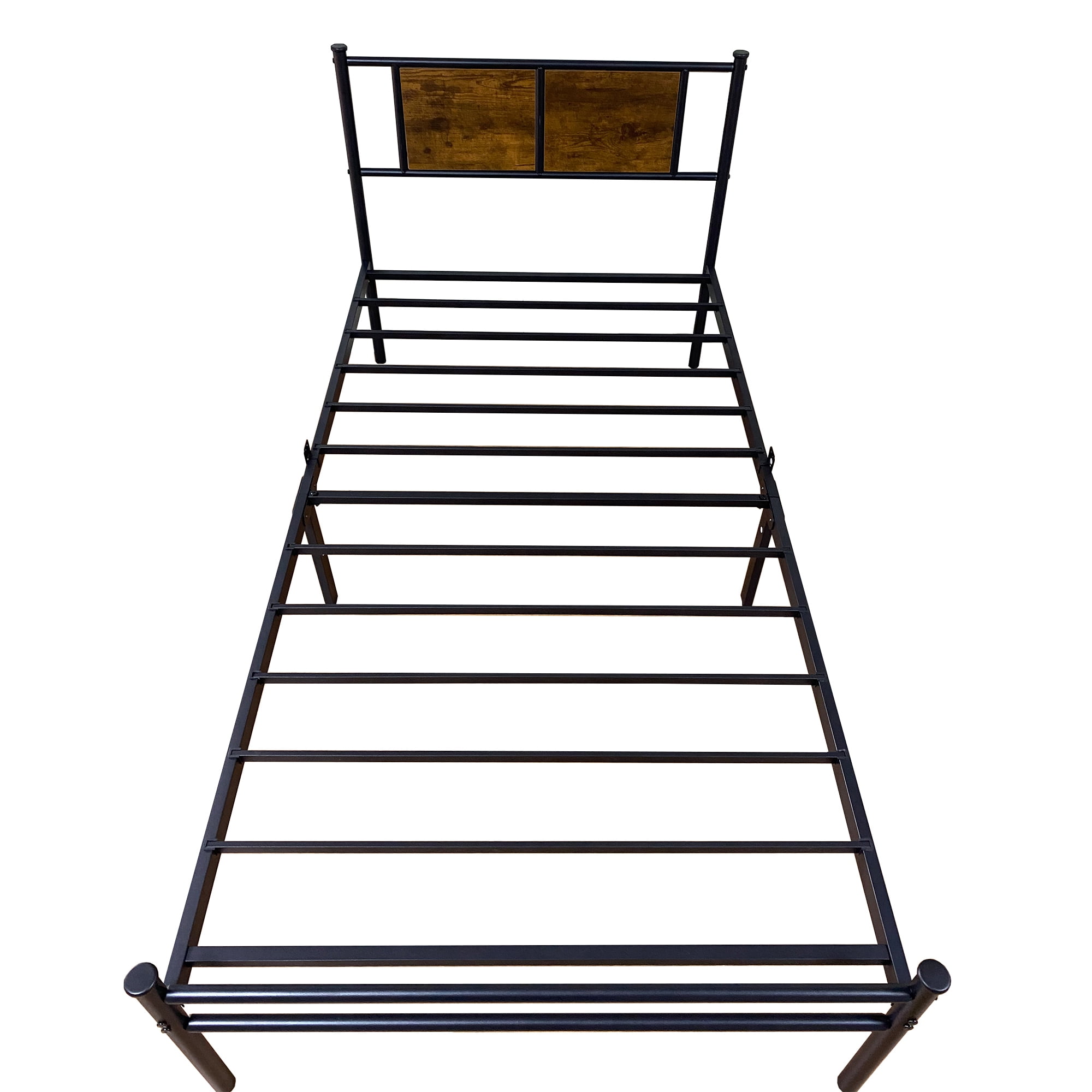 Twin Size Bed Frame with Headboard, Metal Platform Bed Frame with Metal Slats Support, Easy Assembly, Black