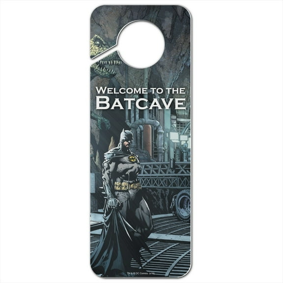 Batman Welcome to the Batcave Plastic Door Knob Hanger Sign