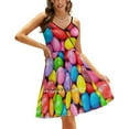 thumbnail image 1 of Smarties! Robe Évasée Nœud Cœur Design Mode Grande Taille Robe Ample Smarties Bonbons Colorés, 1 of 5