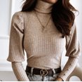 thumbnail image 4 of Suéter de cuello alto de pila de moda para mujer Suéter de fondo delgado Suéter superior Fridja FKASFK6202, 4 of 9