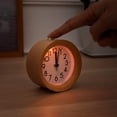 thumbnail image 4 of Reloj despertador analógico de madera con repetición - Reloj vintage con alarma de esfera - Reloj de escritorio de madera vintage silencioso sin Ormromra 2034719-2, 4 of 4