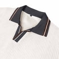 thumbnail image 6 of Generic Men's Ribbed Long Sleeve Polo Shirts V-Neck Textured Solid Color Pullover Casual Corduroy Texture Sweatshirt, 6 of 6