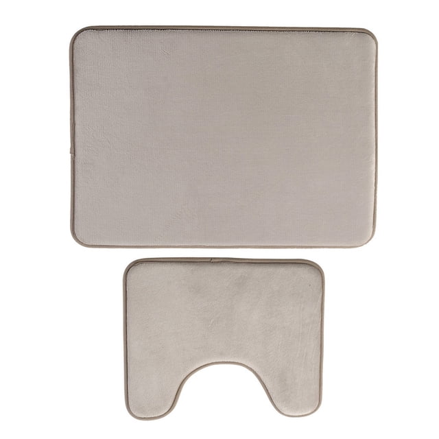 Billuyoard Alfombrilla antideslizante absorbente de agua en forma de U para el suelo del inodoro, 2 piezas, alfombrilla para la ducha, alfombra lavable de Juegos de accesorios de baño Marrón claro Billuyoard HA071453-02