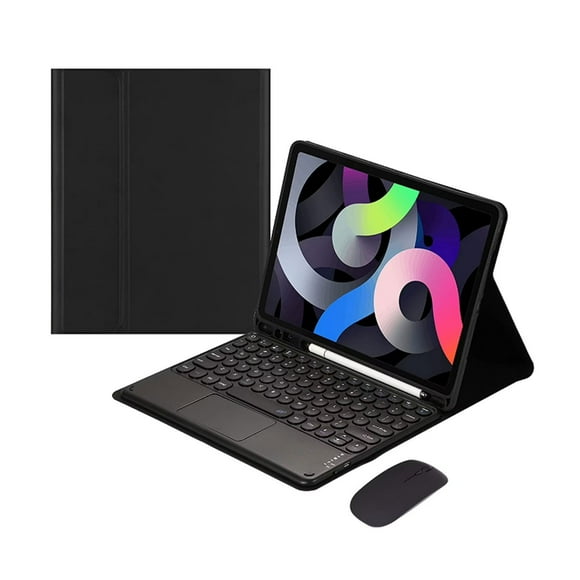 Ipad/Tablet Case 10Th Generation 2022 10.9" Color Keyboard Case With Bluetooth Cute Round Key Touchpad Detachable Keyboard For 10 Fall Decor Christmas Gifts